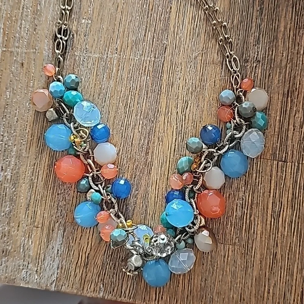 Loft Vintage candycore cha cha bib necklace, colorful beads choker